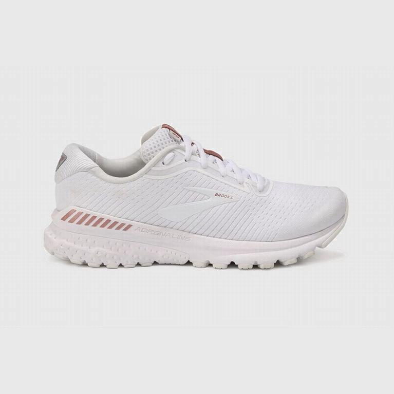 Ténis Brooks Adrenaline Gts 20 Sapatilhas De Corrida Para Estrada Mulher Branco/Rosa/Douradas (57809